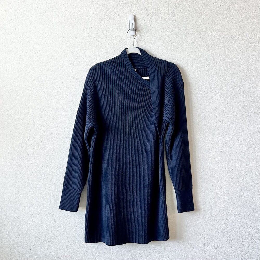NWT Free People Beach Alba Sweater Tunic Dress in Navy Blue Size Small - Picture 4 of 9
